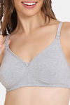 Rosaline Everyday Essentials Double Layered Non Wired 3/4Th Coverage T-Shirt Bra - Grey Melange — thumbnail 4